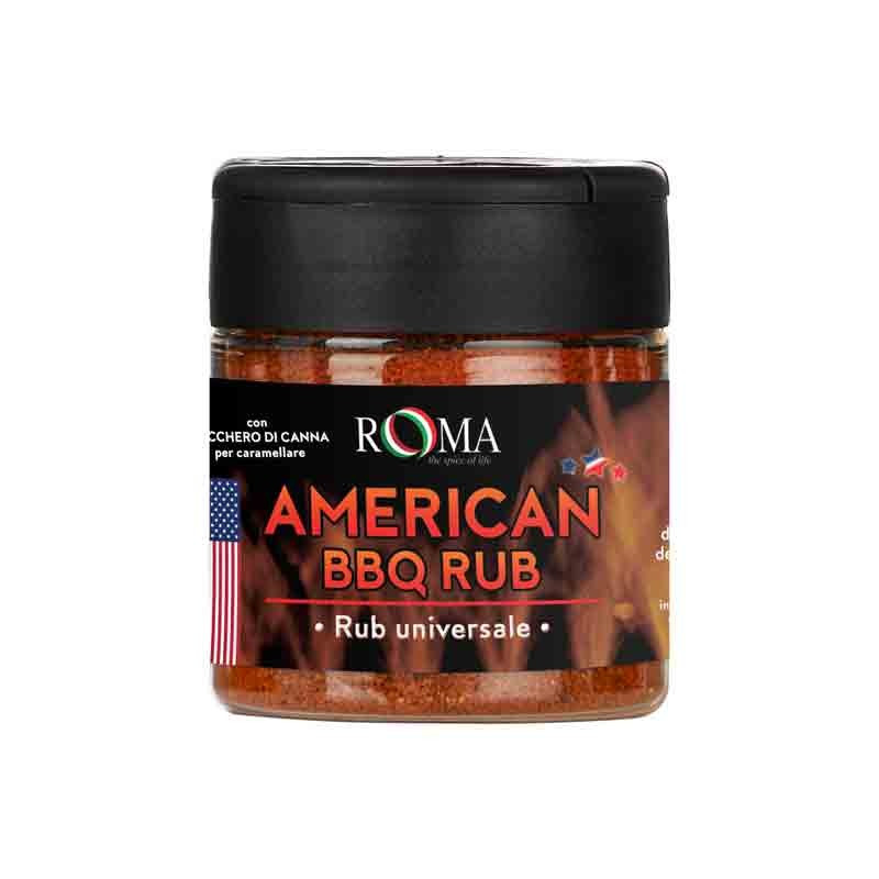 Miscela spezie rub BBQ aroma American Style vaso plastica gr 230 Roma.jpg