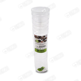 Bicchierini finger food cilindrico cc.60 in plastica con coperchio, confezione da 15 pezzi. Tecnostyle - Zero.