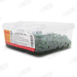 Ciliegie candite verdi intere, calibro 20/22. Vaschetta in plastica da 1 kg. Cesarin