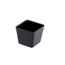 Coppetta quadrata Nera melamina cm 7x7x6h Leone.jpg