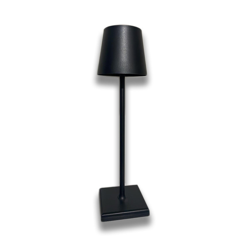 Lampada led da tavolo tuch senza fili ricaricabile nera Saatchi.jpg