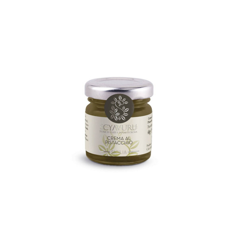 Crema spalmabile mono pistacchio vasetto vetro gr 40 cartone 60 vasetti Scyavuru.jpg