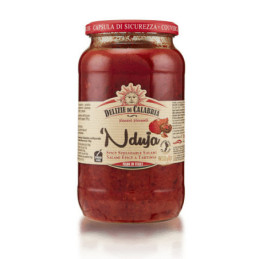 Nduja calabrese vaso vetro gr 500 Delizie di Calabria.jpg