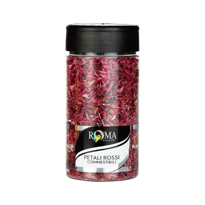 Petali rossi commestibili disidratati premium quality vaso plast gr 14 Roma.jpg