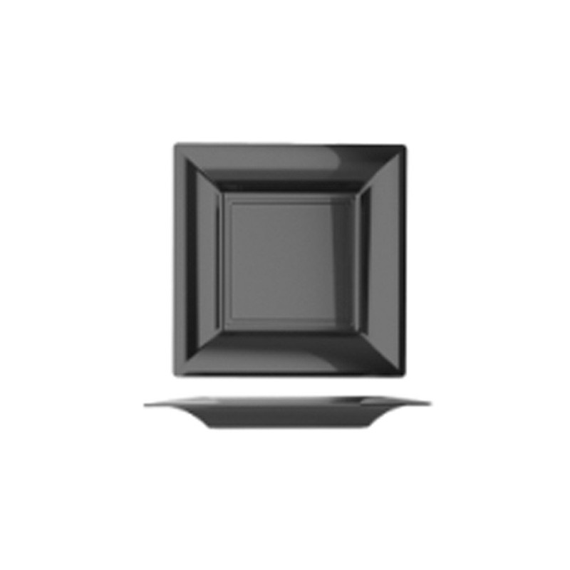 Piatto 230 mm  nero riutilizzabile confezione 12 pezzi TecnoStyle.jpg