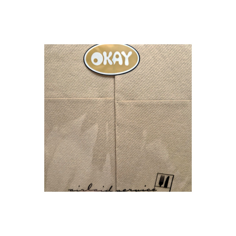 Tovagliolo piegato service posate 32x40 pezzi 50 colore beige Okay tris.jpg