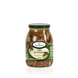 Funghi tris in olio girasole vaso vetro ml 1062 Italcarciofi.jpg