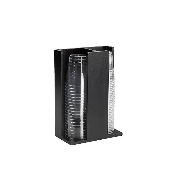 Porta biccheri da buffet in bamboo nero misure 21x11x30h cm Leone.jpg