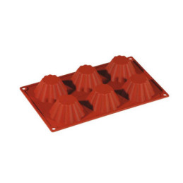 Stampo silicone multiplo 6 briochette mm diam 79x37 h ml 100 Pavoni.jpg