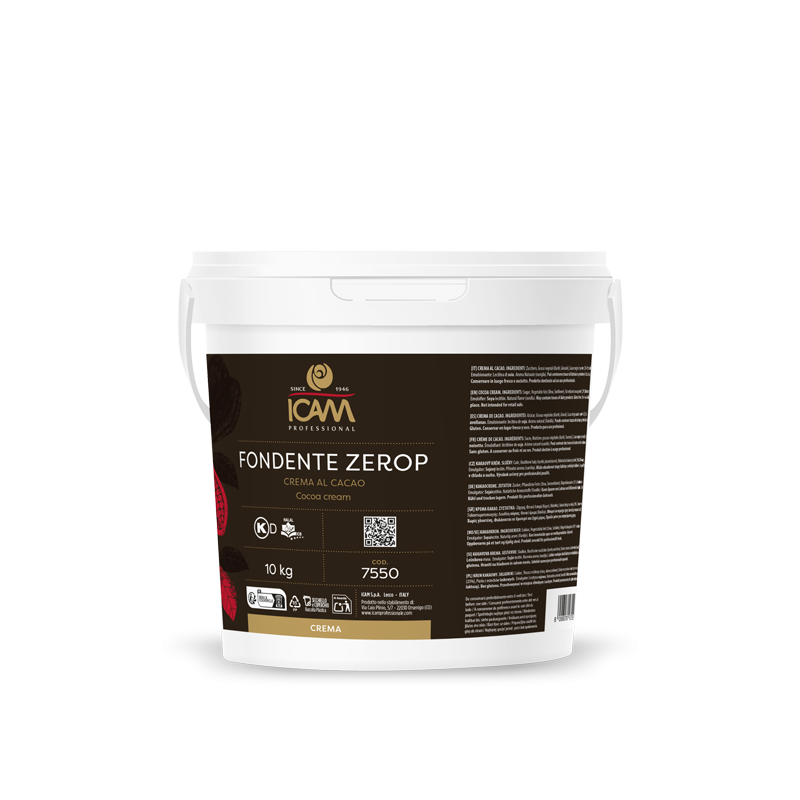 Crema spalmabile fondente basse calorie secchio kg 10 Fondentezero Icam.png