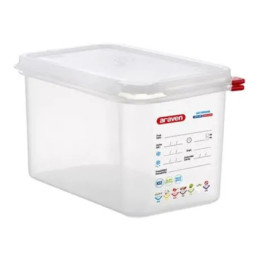 Vaschetta gastronomica polipropilene con coperchio 1 4 h 150 Araven.jpg