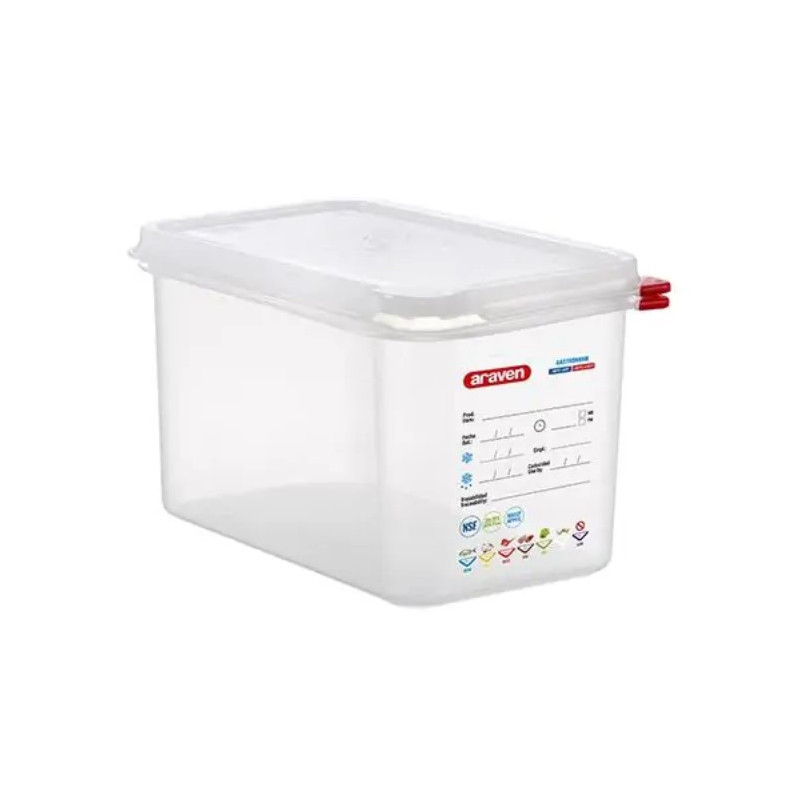 Vaschetta gastronomica polipropilene con coperchio 1 4 h 150 Araven.jpg