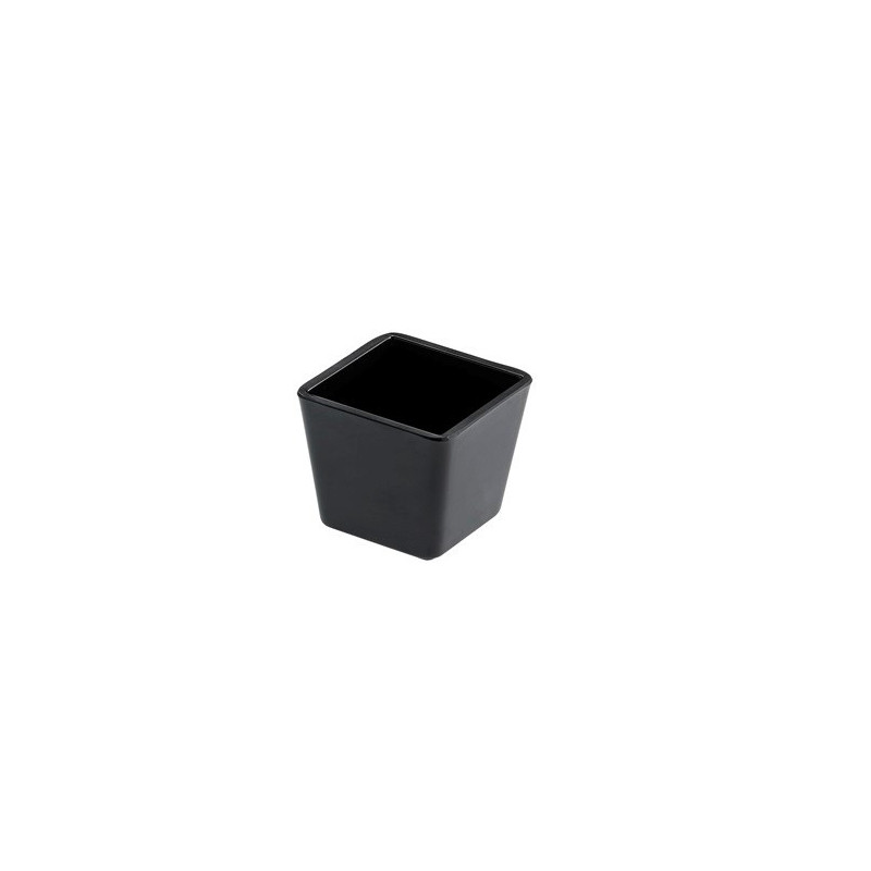 Coppetta quadrata Nera melamina cm 7x7x6h Leone.jpg