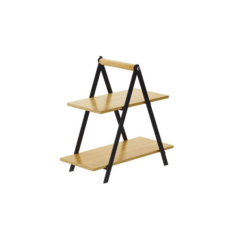 Alzatina in metallo con ripiani 34x17x33 cm in bamboo richiudibile Leone.jpg