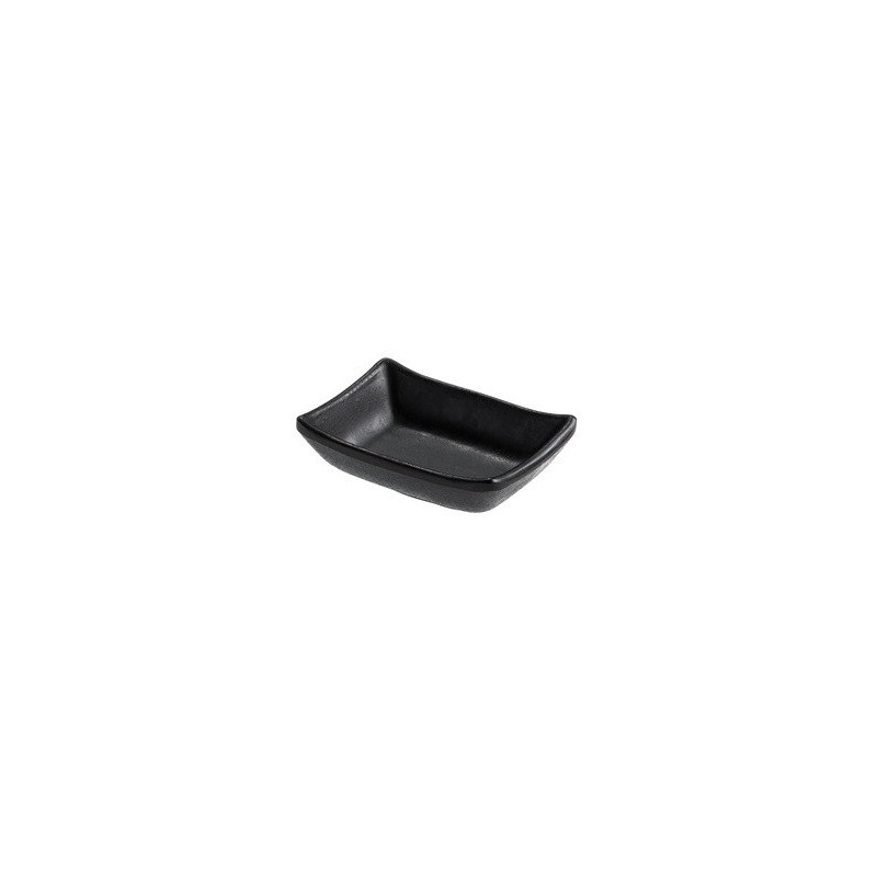 Piattino rettangolare Nero melamina cm 9,2x6,8x3h Leone.jpg