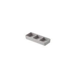 Tris ciotoline quadrate in melamina grigio chiaro cm 17,5x6,5x2,8 Leone.jpg