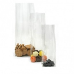 Sacchetti trasparenti per alimenti polipropilene fondello carta bianca 10x30 confezione 50 pezzi DeL